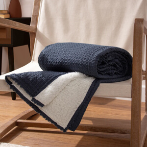 Yard Ronan Sherpa Ink Blue Throw